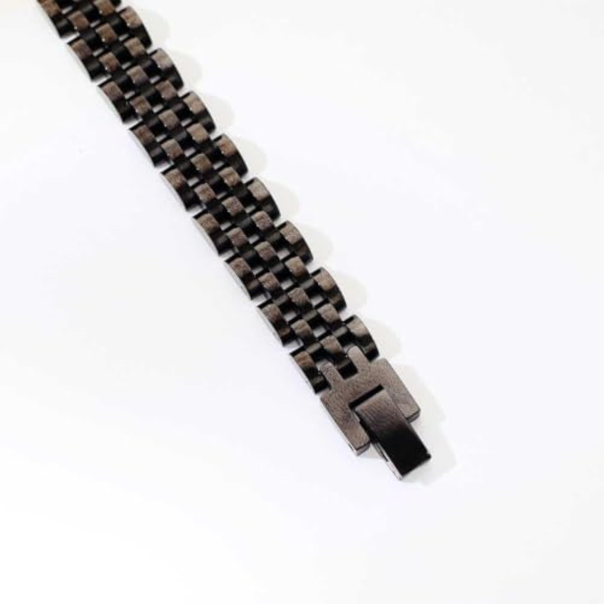 Men's 925 Sterling Silver Chain Bracelet with Rose Gold CZ, Stylish